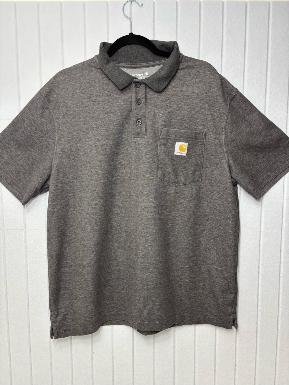 Carhartt Loose Fit Men's Short Sleeve Pocket Polo in Heather Gray Size L